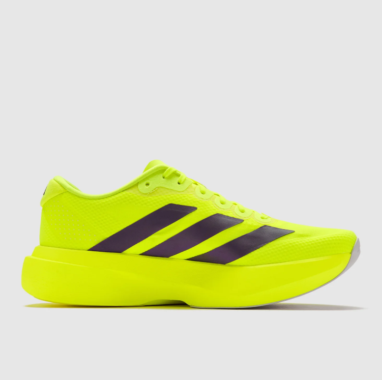 adidas Adizero Running Shoes – Neon Yellow with Dark Three Stripes