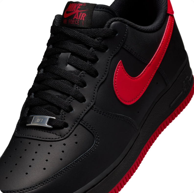 Nike Air Force 1 Low Sneakers - Black & Red