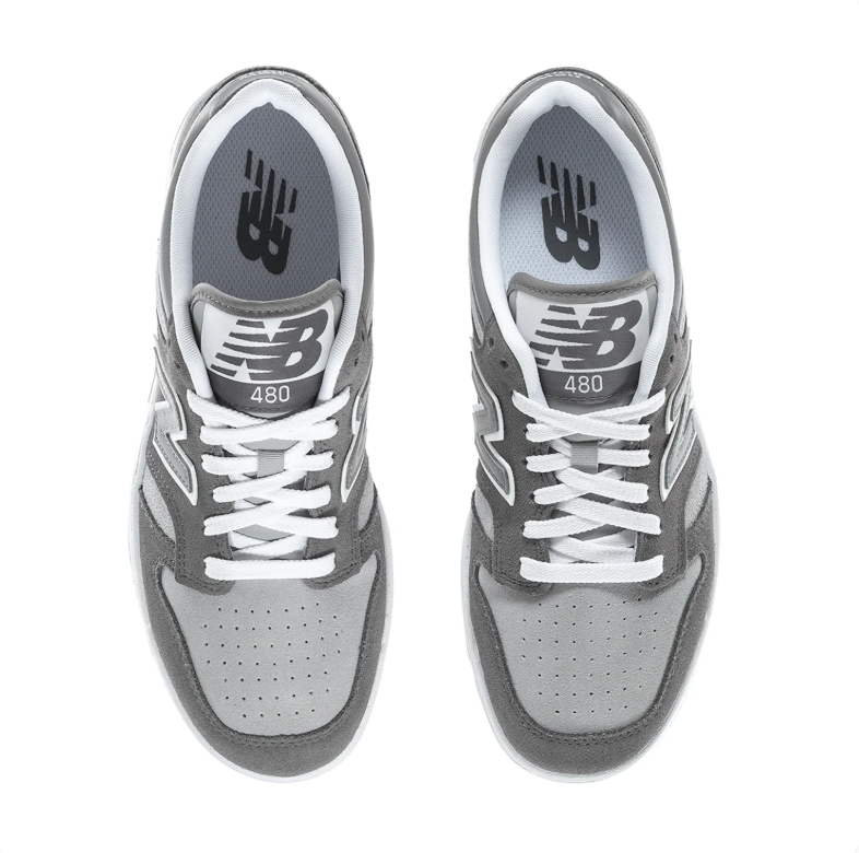 New Balance 480 Sneakers - Gray & White