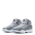 Jordan High-Top Sneakers - Gray & White with Icy Blue Sole