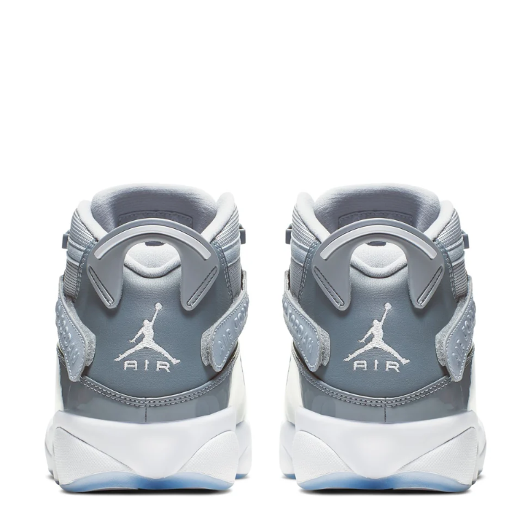 Jordan High-Top Sneakers - Gray & White with Icy Blue Sole