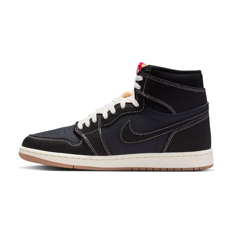 Air Jordan 1 High-Top Sneakers - Black & Charcoal with Contrast Stitching
