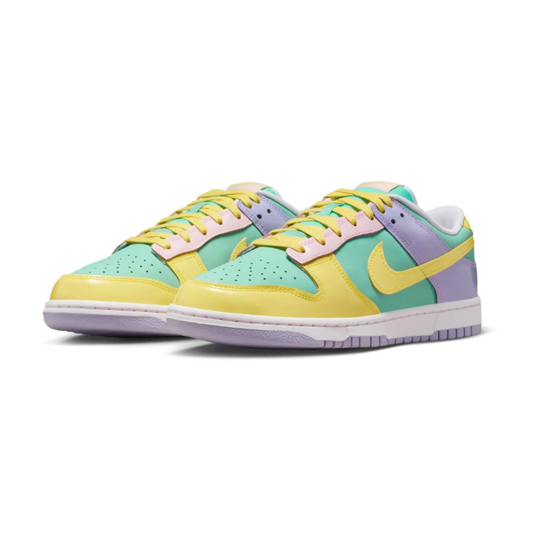 Nike Dunk Low Sneakers - Mint, Yellow & Lavender