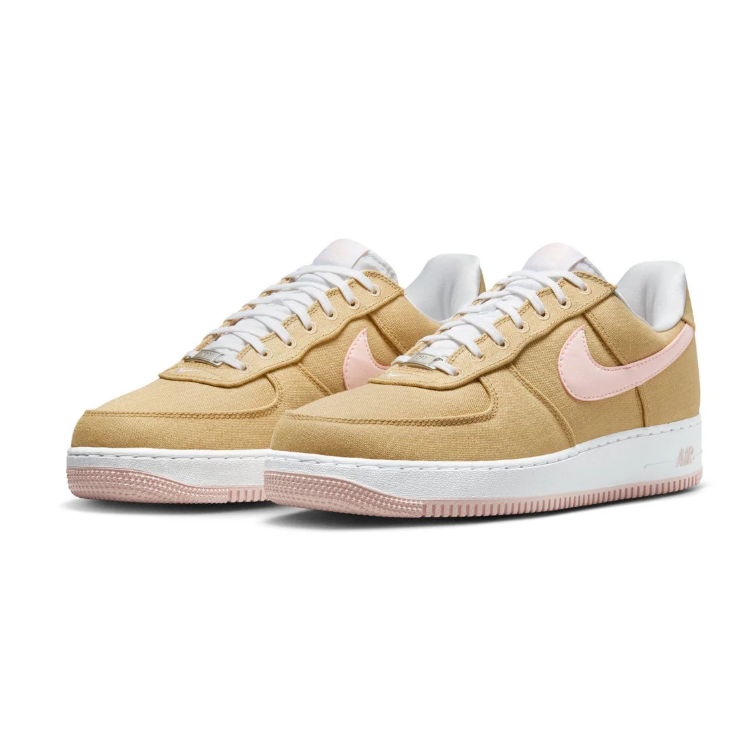 Nike Air Force 1 Low Sneakers - Tan & Pale Pink